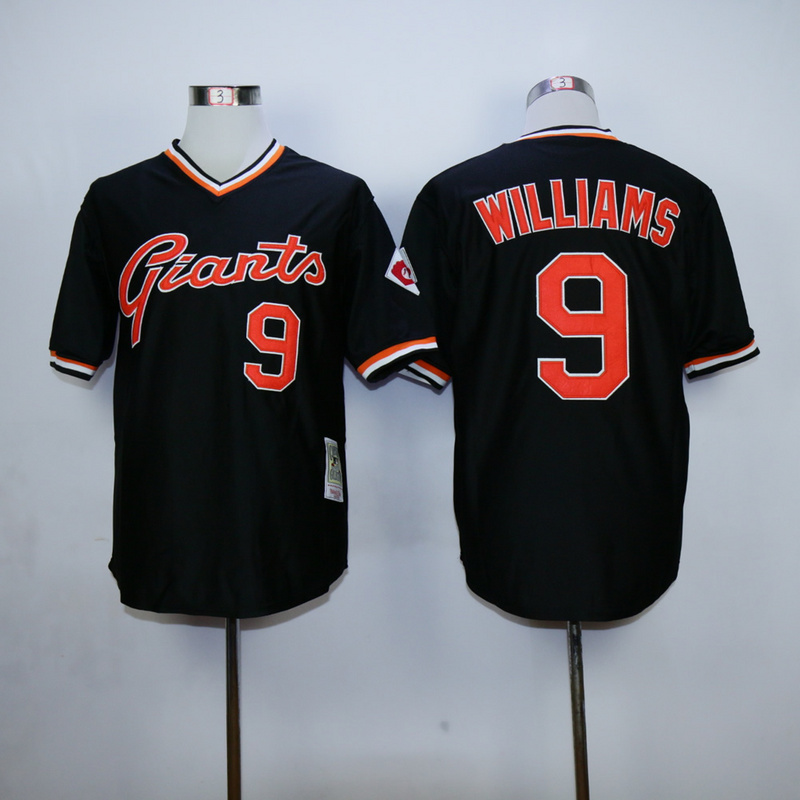 Men San Francisco Giants #9 Williams Black Throwback MLB Jerseys->san francisco giants->MLB Jersey